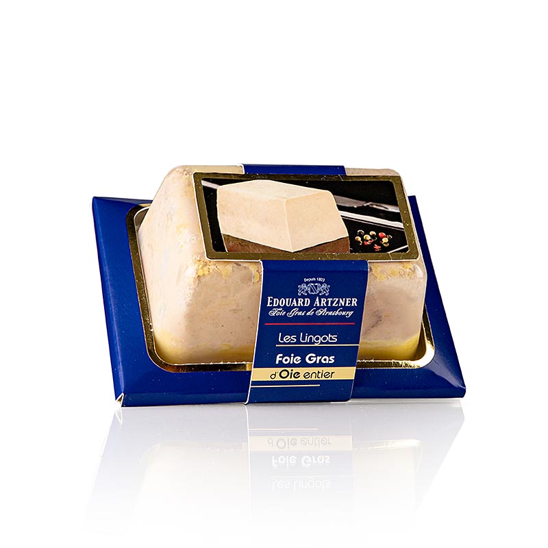 Gänsestopfleberblock, Foie Gras, mit Stücken, Trapezschale, Feyel - 180 g - Pe-schale