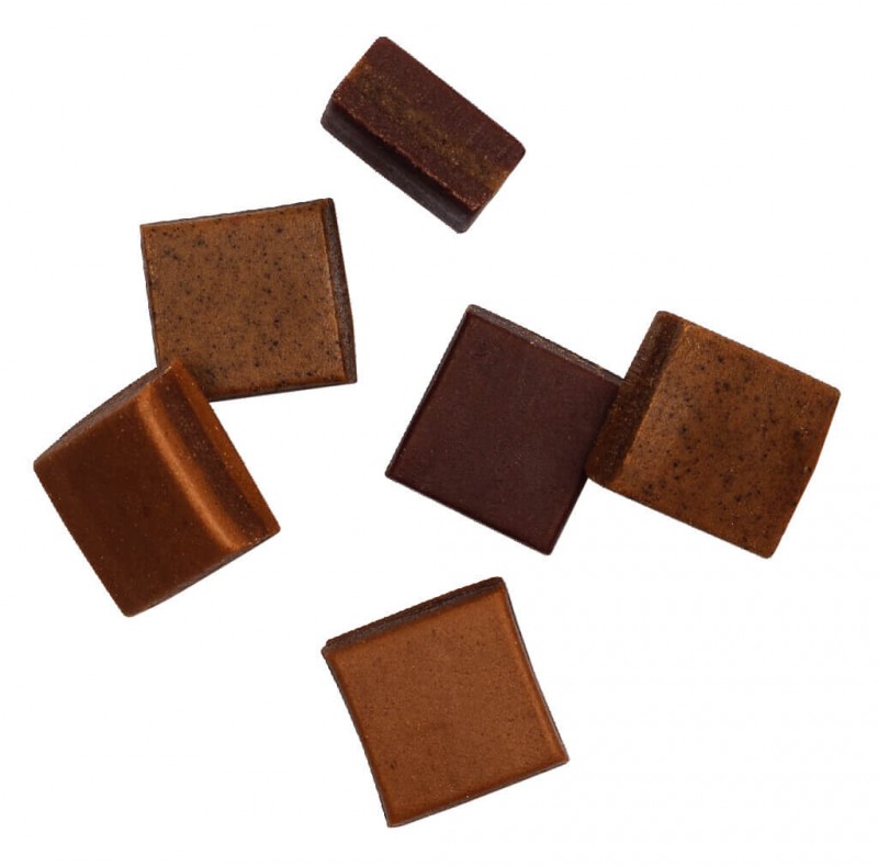 Lakridskonfekt Lakrids, Chokolade, Mokka, Konfekt mit Lakritz, Schokolade und Kaffee, Hattesens Konfektfabrik - 125 g - Packung