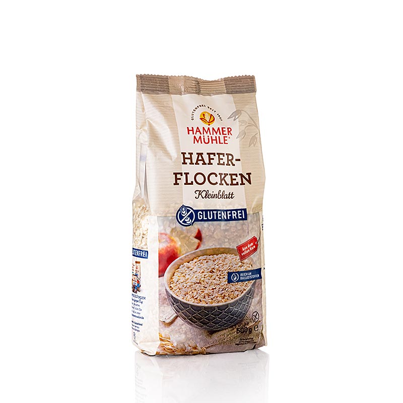 Haferflocken, glutenfrei, Kleinblatt, Hammermühle - 500 g - Beutel