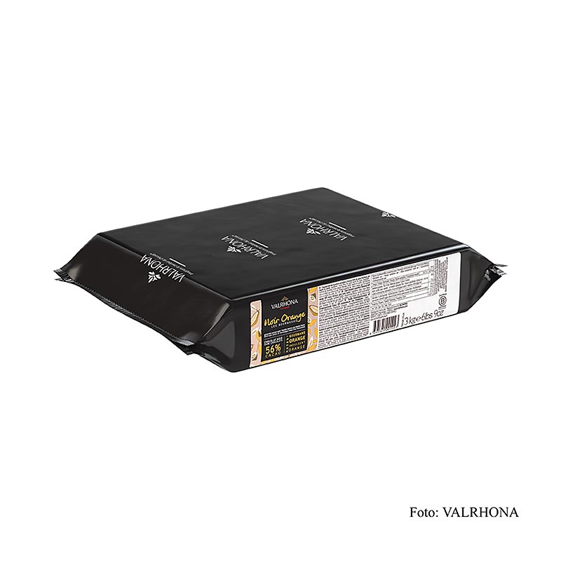 Valrhona Noir Orange - donker, met sinaasappeltonen, blok, 53% cacao - 3 kg - blok