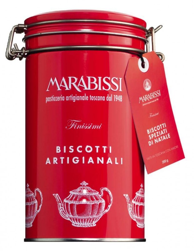 Biscotti all kinds, Rossa, pastries with spices, Pasticceria Marabissi - 200 g - can