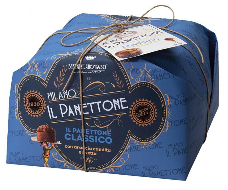 Panettone Classico Basso, gateau traditionnel à la levure, Breramilano 1930 - 500g - Morceau
