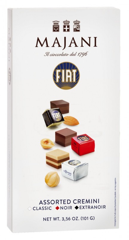 Fiat Mix 10 Dadi, gelaagde pralinemix hazelnoot-cacaocrème, Majani - 101g - Deel