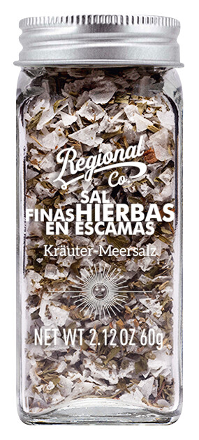 Salt Flakes with Herbs, Meersalz mit Kräutern, Mühle, Regional Co - 60 g - Stück
