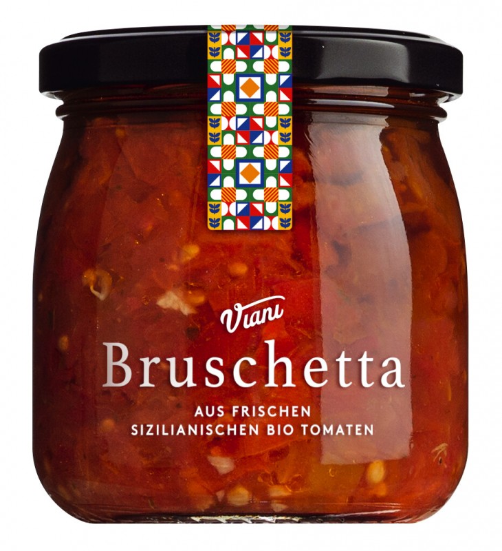 Bruschetta Classico, Økologisk, tomatpålæg, Økologisk, Viani - 180 g - Glas