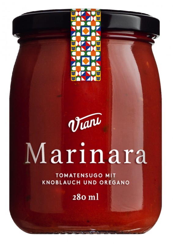 Sugo alla Marinara, sauce tomate à l`ail et à l`origan, Viani - 280 ml - Verre Sugo alla Marinara, sauce tomate à l`ail et à l`origan, Viani - 280 ml - Verre