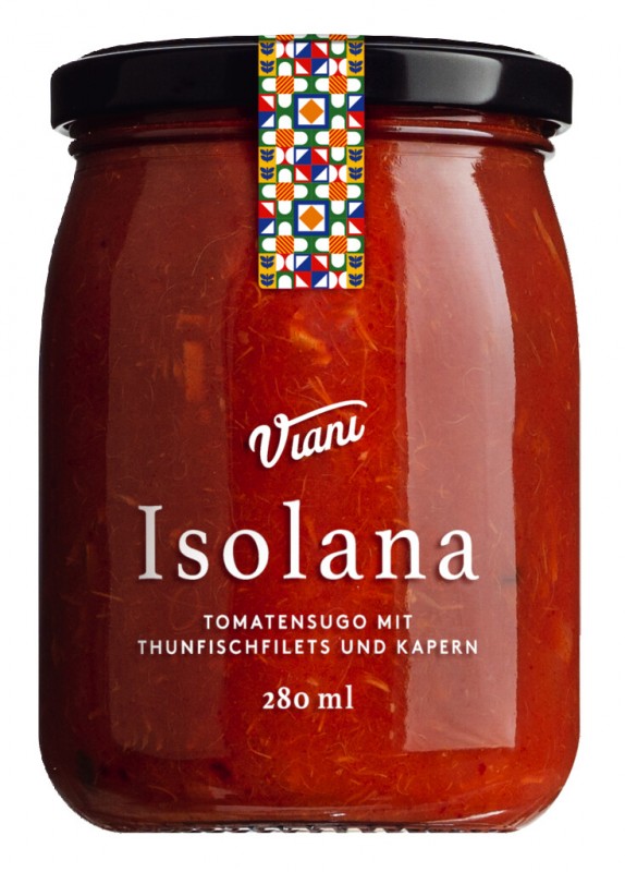 Sugo al Tonno con Capperi, tomatensaus met tonijn en kappertjes, Viani - 280 ml - Glas
