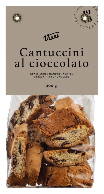 Cantuccini al cioccolato, Tuscan chocolate cookies, Viani - 200 g - bag