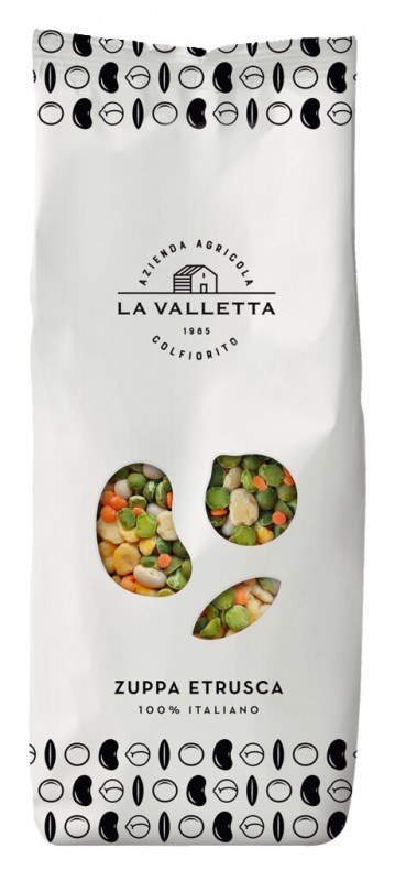 Zuppa Etrusca, Hülsenfrüchtemischung für Suppe, La Valletta - 400 g - Packung