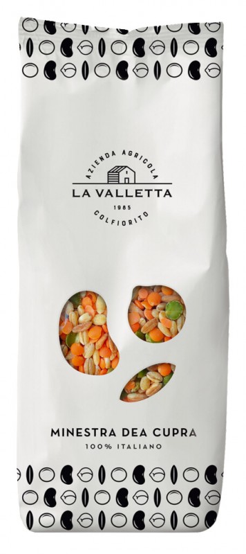 Minestra Dea Cupra, Hülsenfrüchtemischung für Suppe, La Valletta - 400 g - Packung