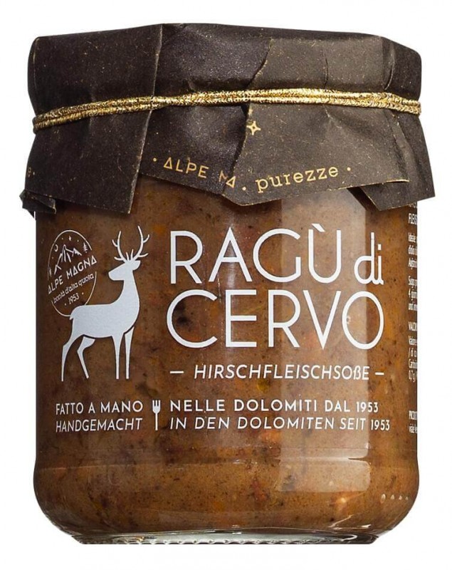 Ragu di cervo, ragoût de cerf, Alpe Magna - 190g - Verre Ragu di cervo, ragoût de cerf, Alpe Magna - 190g - Verre