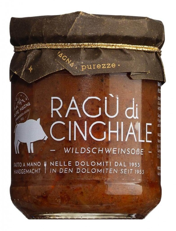 Ragu di cinghiale, wild boar ragout, Alpe Magna - 190g - Glass