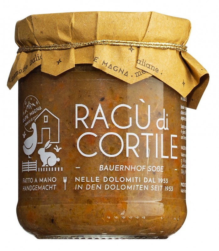 Ragu di cortile, gårdsauce med fjerkræ og kanin, Alpe Magna - 180 g - Glas