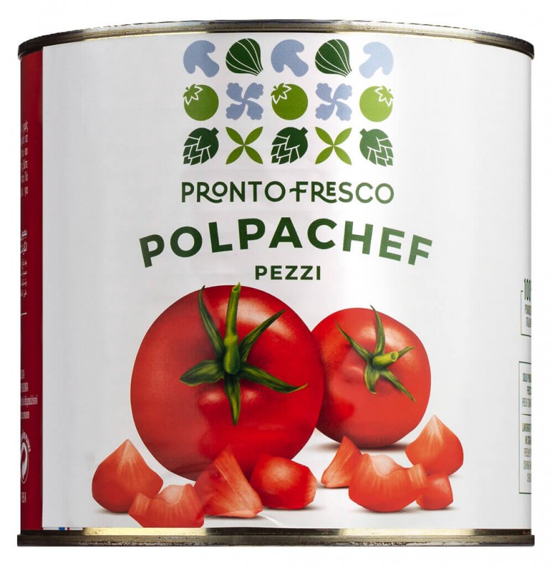 Polpachef pezzi, tomat-concasse, Greci Prontofresco - 2.500 g - kan