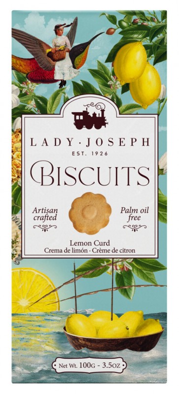 Lemon Curd Biscuit, gebakje met citroengestremde melk, Lady Joseph - 100 gr - pak