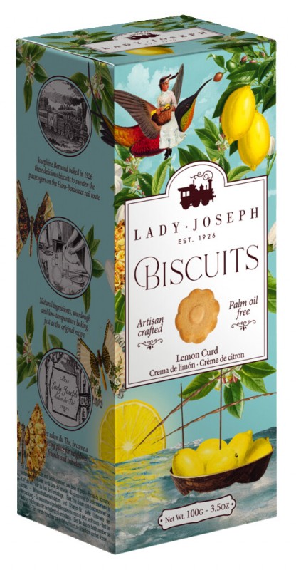 Lemon Curd Biscuit, wienerbrØd med lemon curd, Lady Joseph - 100 g - pakke