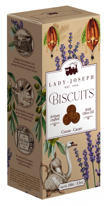 Cocoa Biscuit, biscuits with cocoa, Lady Joseph - 100 g - pack