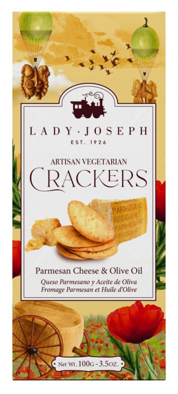 Parmigiano Reggiano Crackers, Gebäck mit Parmigiano Reggiano, Lady Joseph - 100 g - Packung
