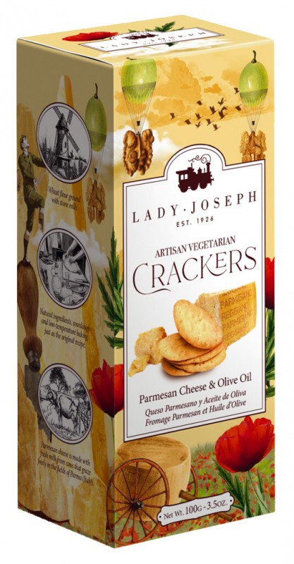 Parmigiano Reggiano Crackers, Gebäck mit Parmigiano Reggiano, Lady Joseph - 100 g - Packung