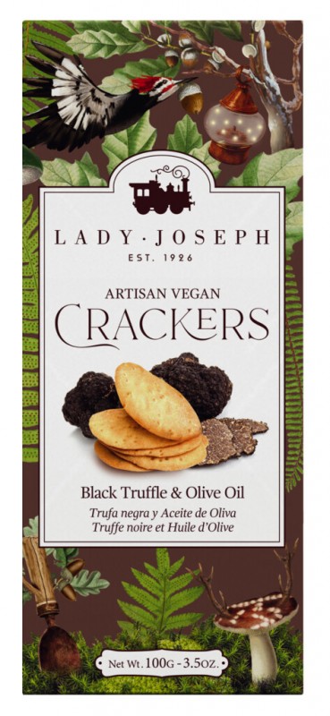 Black Truffle Crackers, pastries with black truffle, Lady Joseph - 100 g - pack