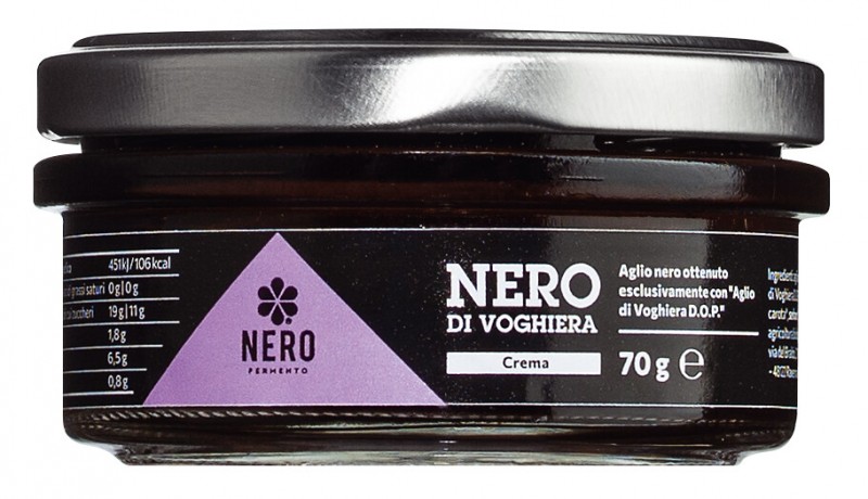 Crema di Nero di Voghiera, Schwarzer Knoblauch Creme, NeroFermento - 70 g - Glas