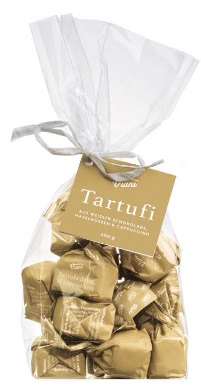 Tartufi dolci al cappuccino, sacchetto, Weißer Schokoladentrüffel mit Kaffee, lose Ware, Viani - 200 g - Beutel