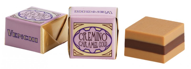 Cremino Gold Caramel, lagdelt praline lavet af mandelkaramelcreme, Venchi - 1.000 g - kg