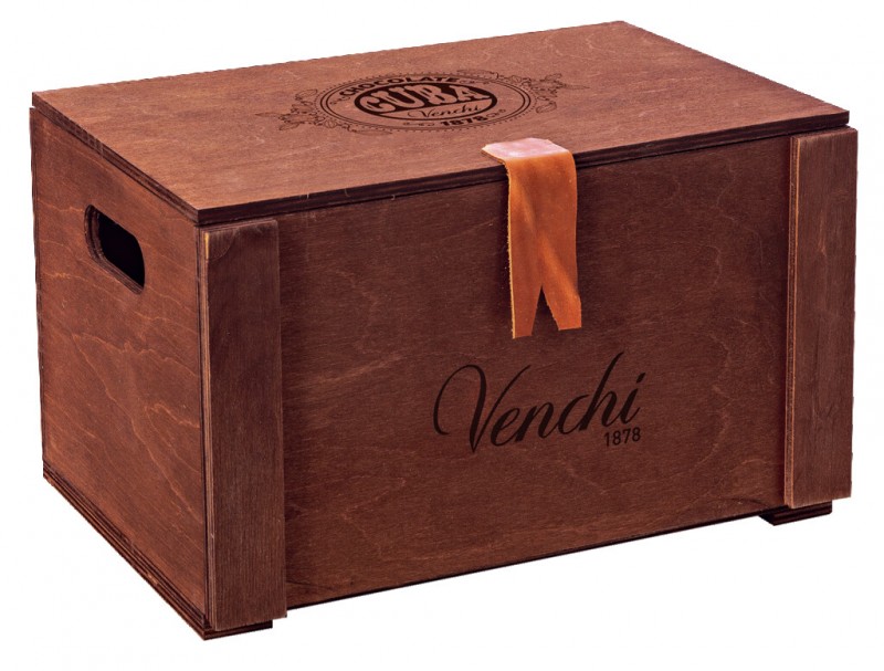 Chocolate Cigars in Wooden Box, gusti misti, Zartbitter-Zigarre in Holzkiste, Sortenmix, Venchi - 54 x 100 g - Display