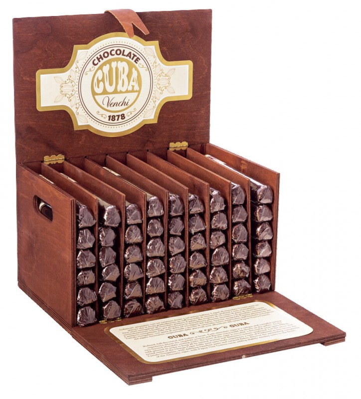 Cigares au chocolat dans une boîte en bois, gusti misti, cigare noir dans une boîte en bois, melange de varietes, Venchi - 54x100g - afficher