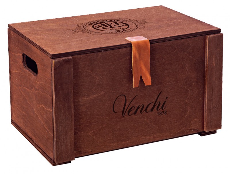 Chocolate Cigars in Wooden Box, gusti misti, dark cigar in wooden box, mix of varieties, Venchi - 54 x 100g - display