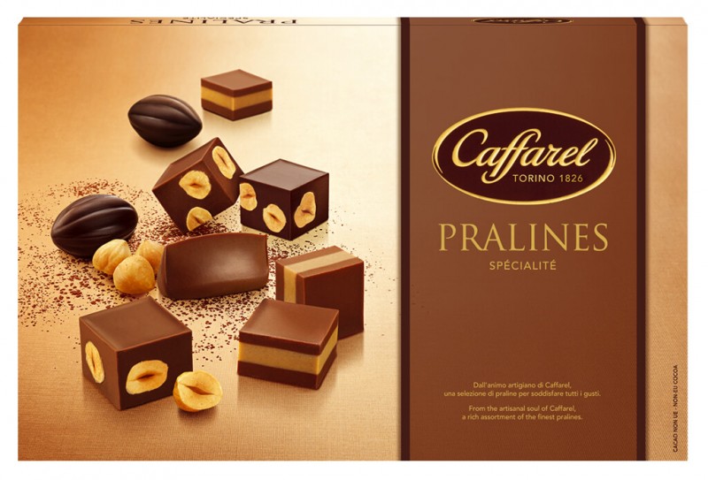 Pralines Specialiteit, gevulde pralines pure en melkchocolade, Caffarel - 220g - pak