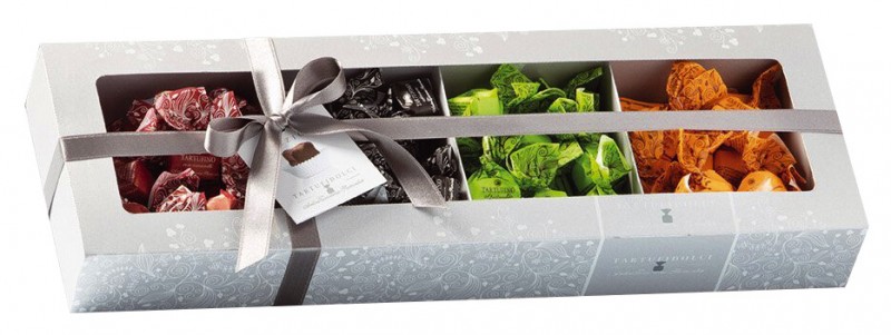 Confezione regalo tartufini assortiti, Geschenkbox mit gemischten Schokoladentrüffeln, Antica Torroneria Piemontese - 400 g - Packung