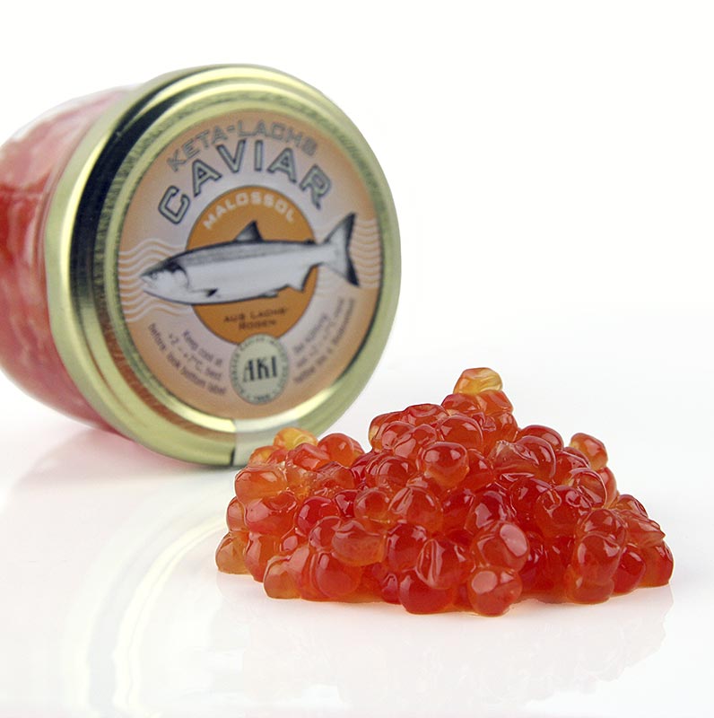 Kaviar keta, daripada salmon - 100 g - kaca