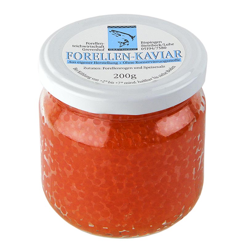 Caviar de trucha, naranja dorada - 200 gramos - Vaso