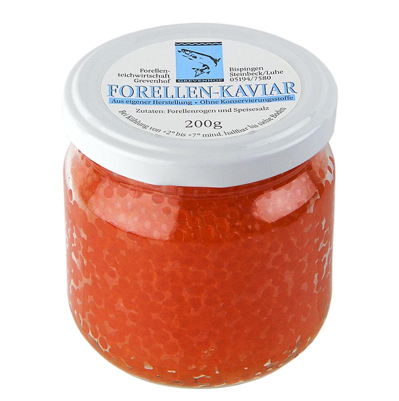 Caviar de truita, taronja daurada - 200 g - Vidre