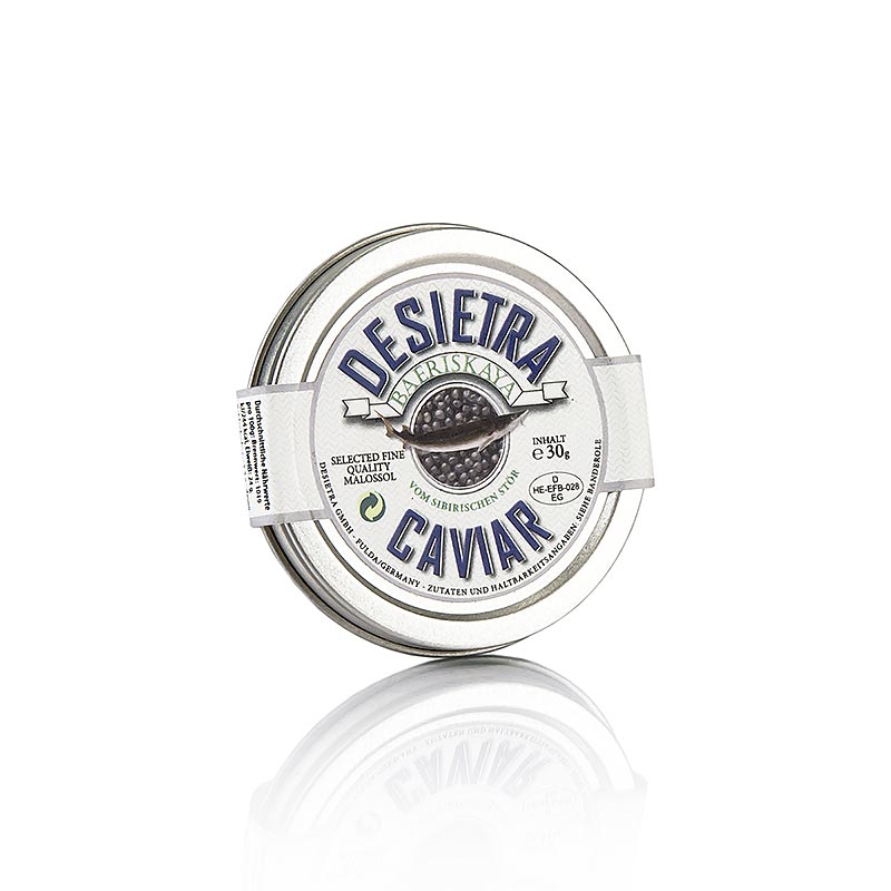 Caviale Desietra Baeriskaya (Acipenser baerii), acquacoltura Germania - 30 g - Potere