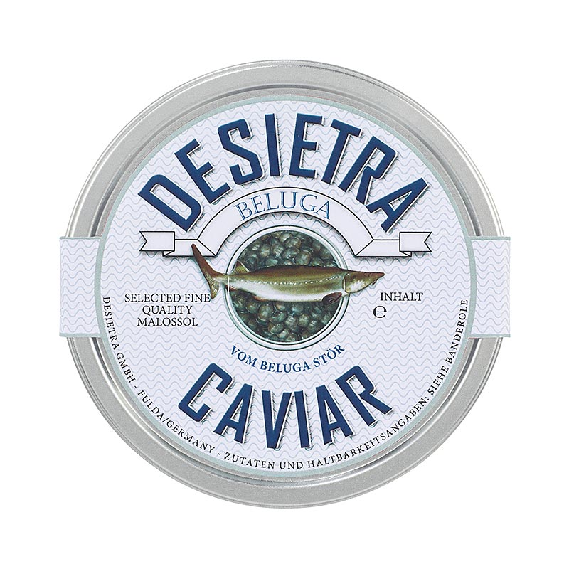 Caviale Desietra Beluga Malossol vom Hausen (huso huso), acquacoltura Germania - 50 g - Potere