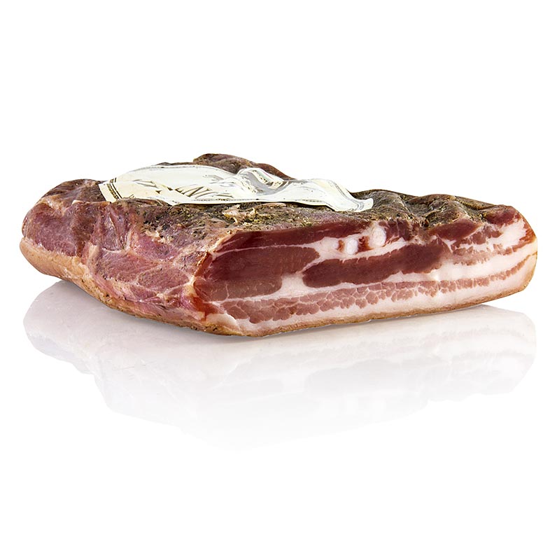 Pancetta - tocino rayado de la Toscana, Montalcino Salumi - aproximadamente 1,6 kg - -