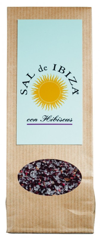 Granito con Hibiscus, joalheria, sal marinho com hibisco, Sal de Ibiza - 150g - bolsa