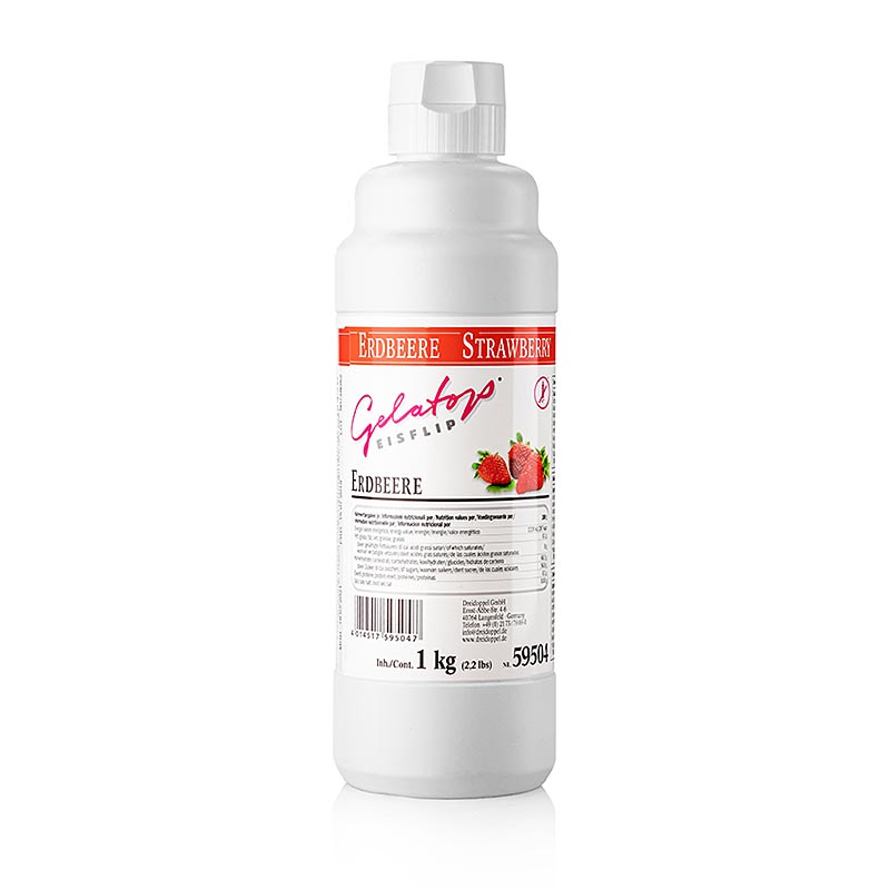 Strawberry Flip - Gelatop, Dreidouble No.595 - 1 liter - PE-flaska