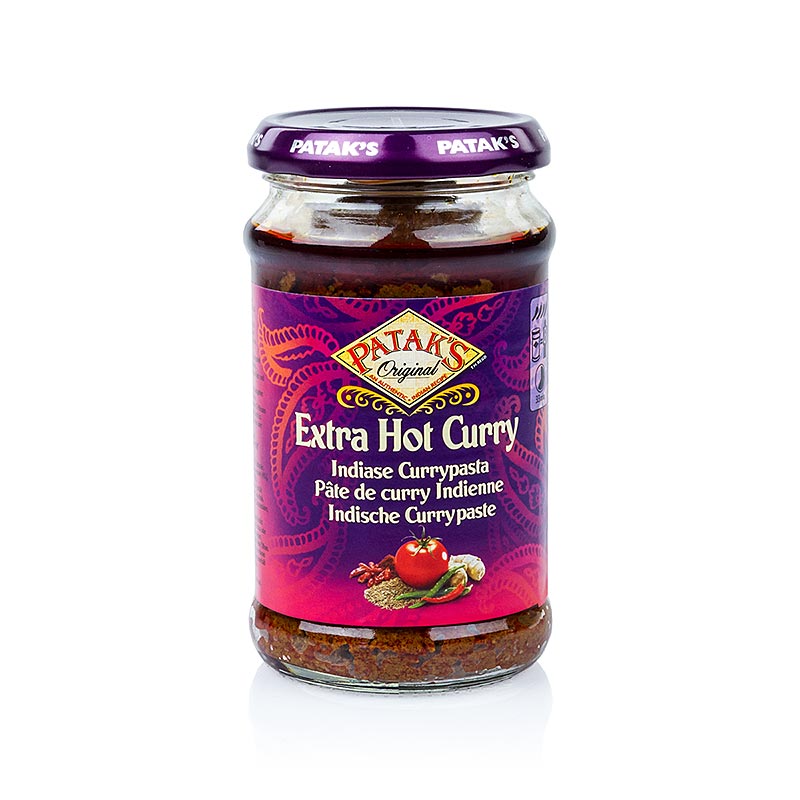 Pasta de curry extra picante, roja, picante, Patak`s - 283g - Vaso