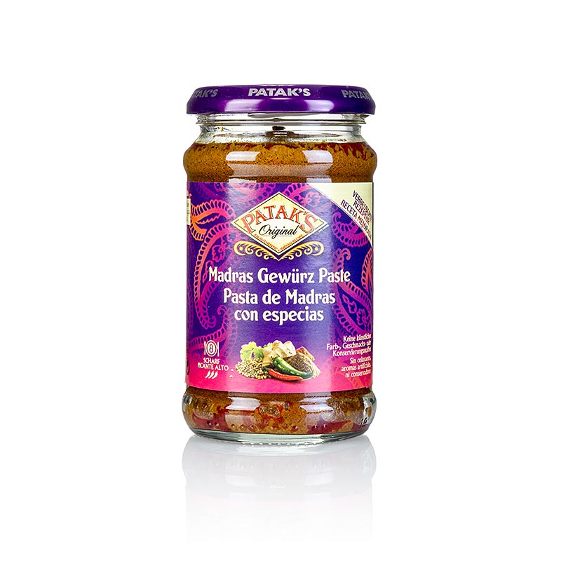 Pasta di curry Madras, piccante, Patak`s - 283 g - Bicchiere