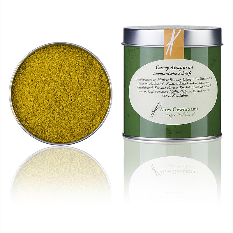 Anapurna karryduft, medhalheitt, Altes Gewurzamt, Ingo Holland - 70g - dos