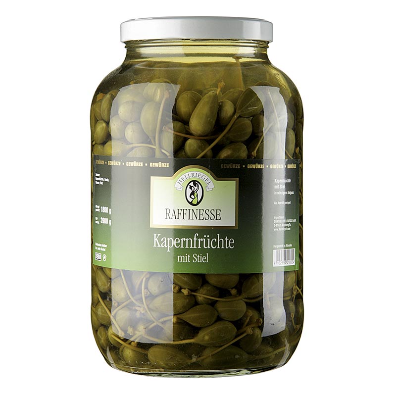 Frutos de alcaparras, grandes, com caule, Ø 18-21mm, sofisticacao - 3,9kg - Vidro Frutos de alcaparras, grandes, com caule, Ø 18-21mm, sofisticacao - 3,9kg - Vidro