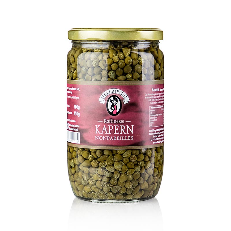 Alcaparras Nonpareilles, Ø 8mm, refinamiento - 700g - Vaso Alcaparras Nonpareilles, Ø 8mm, refinamiento - 700g - Vaso