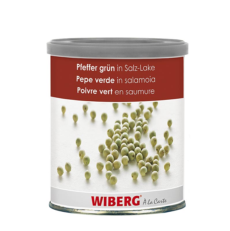 Groenn Wiberg pepper, hel i saltlake - 800 g - kan