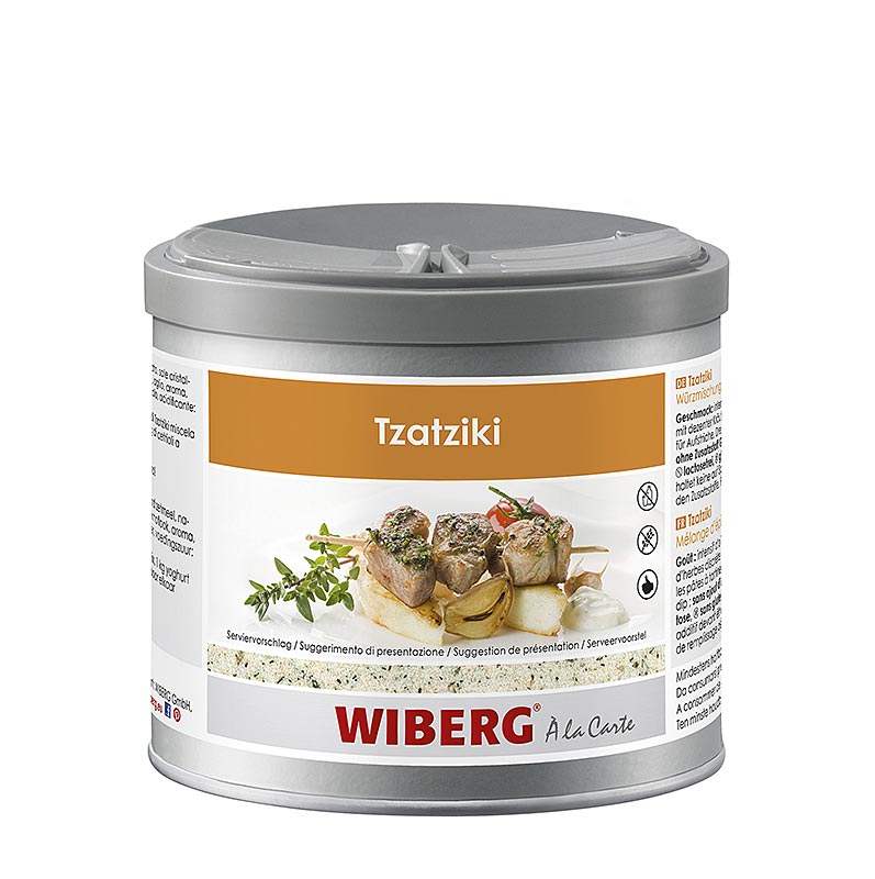 Wiberg Tzatziki, perzierje erezash, per 8 kg - 300 gr - Aroma e sigurt Wiberg Tzatziki, perzierje erezash, per 8 kg - 300 gr - Aroma e sigurt