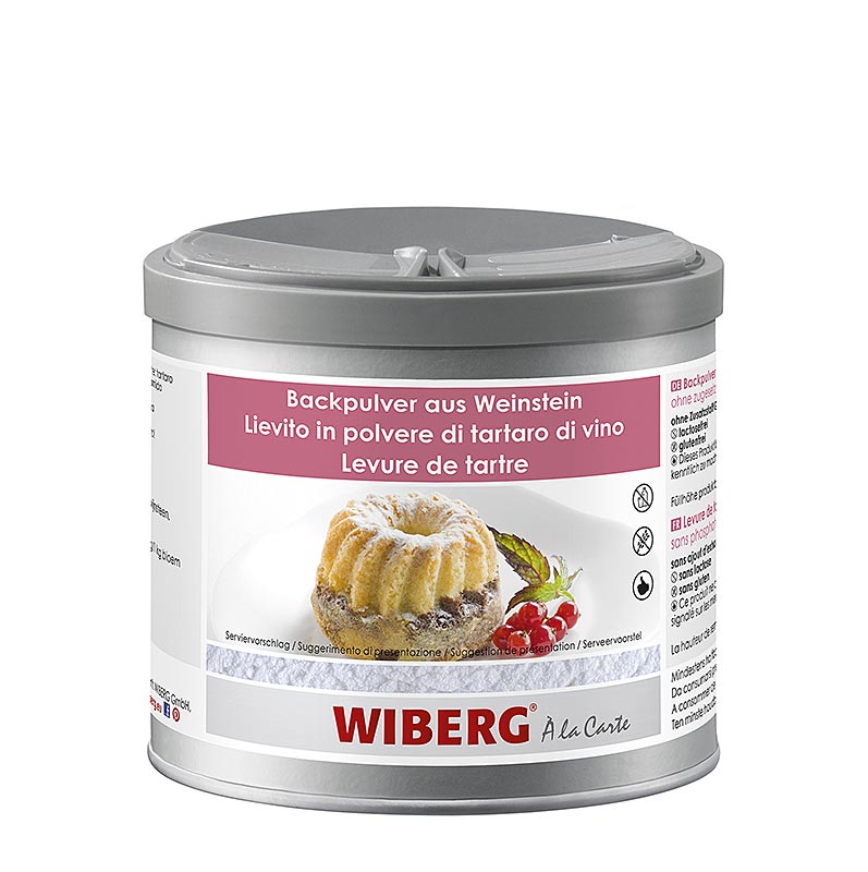 Fermento em po Wiberg feito de creme de tartaro, sem adicao de fosfato - 420g - Aroma seguro