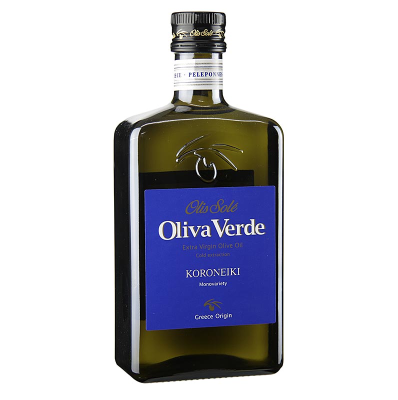 Minyak zaitun dara tambahan, Oliva Verde, daripada buah zaitun Koroneiki, Peloponnese - 500ml - Botol