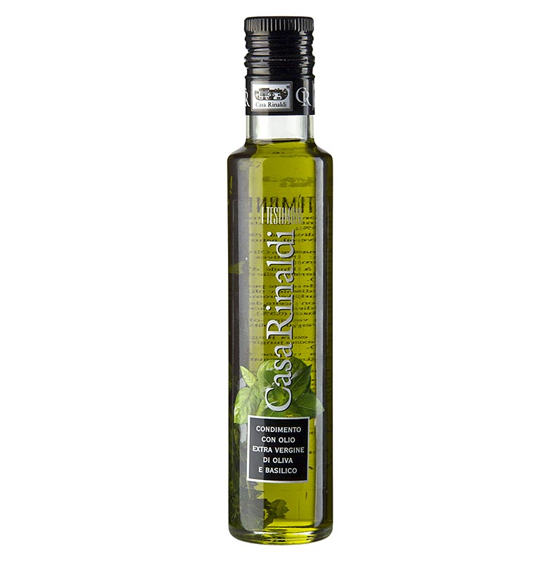 Extra virgin olivolja, Casa Rinaldi smaksatt med basilika - 250 ml - Flaska